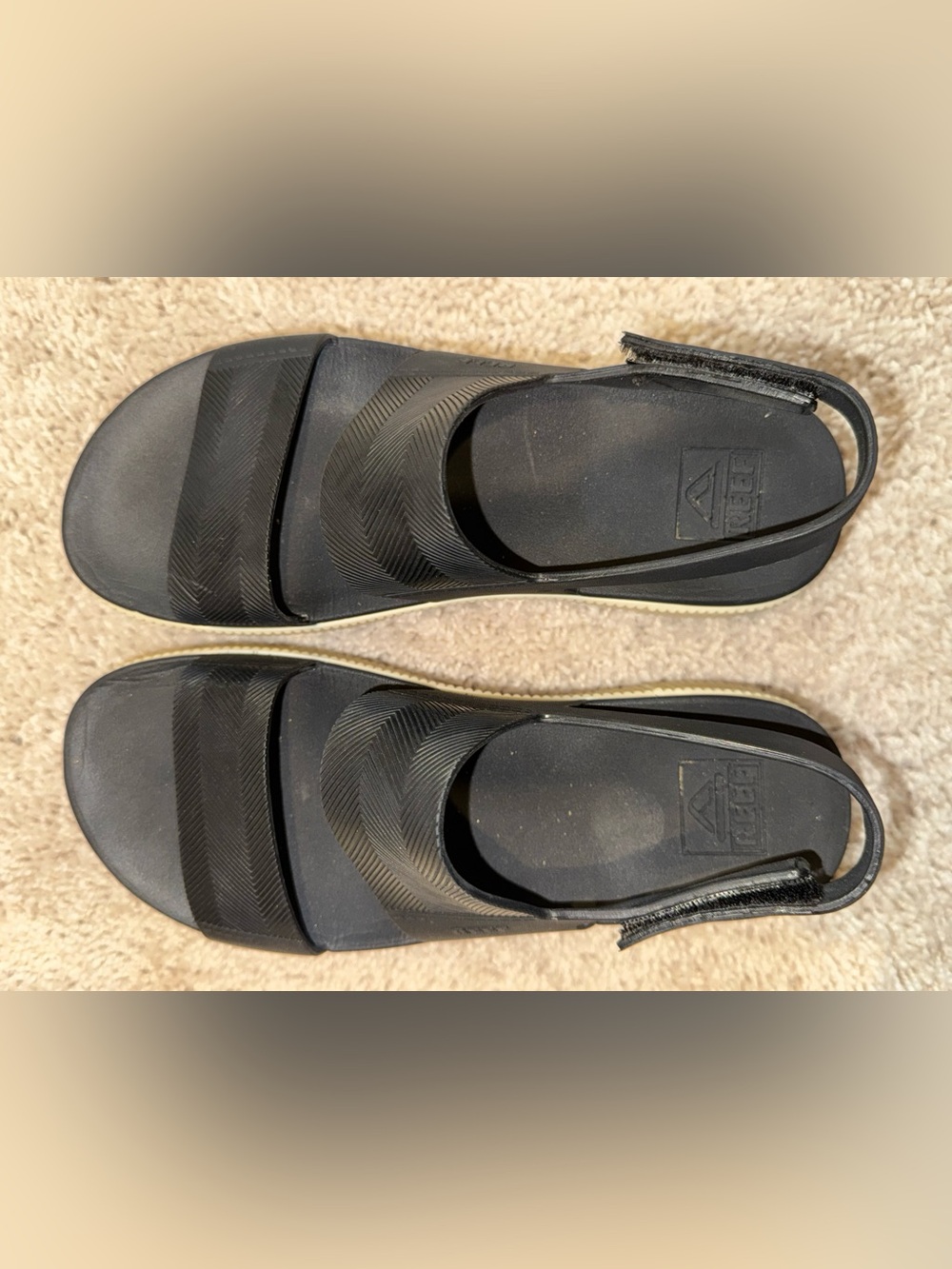 Reef Women's Platform Sandal in Black and Cream - Picture 2 of 5